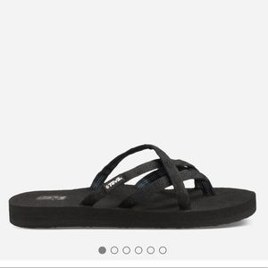 TEVA ALL BLACK BACKLESS STRAPPY SANDAL FLIP FLOP